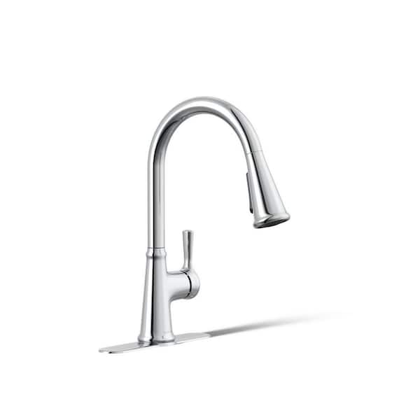 Tyne Single-Handle Pull-Down Sprayer Kitchen Faucet in Polished Chrome