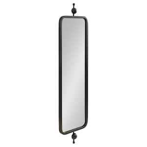 Kasota 9.00 in. W x 36.00 in. H Black Rectangle Glam Framed Decorative Wall Mirror