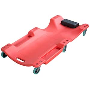 40 in. 250 lbs. Capacity Red Mechanics Creeper Seat with 6 Wheels