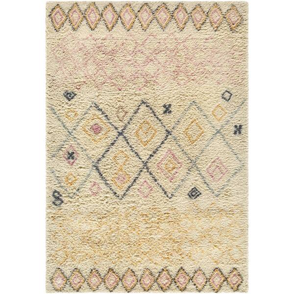 Beni Moroccan 2 ft. x 3 ft. Beige BMC-2310 Handmade, Area Rug