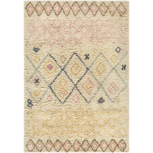 Beni Moroccan 8 ft. x 10 ft. Beige BMC-2310 Handmade, Area Rug