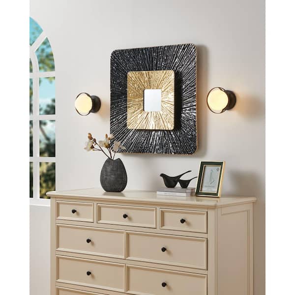Thesis Parker 6-in. 1-light Matte Black Vanity Light with Etched