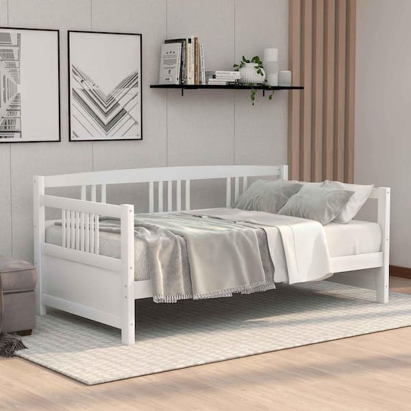 Modern Solid Wood White Twin Size Daybed