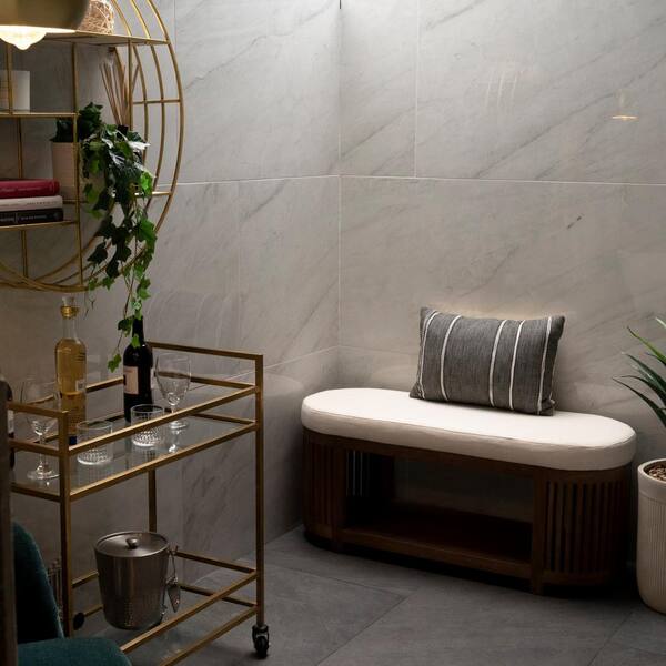 MSI Franrivers Gray Onyx 24 in. W x 48 in. L Polished Porcelain Floor and Wall Tile (16 sq. ft./Case)