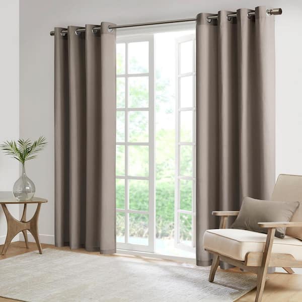Madison Park Mission Taupe Light Filtering Solid 3M Scotchgard Outdoor Panel 54 in. W x 48 in. L