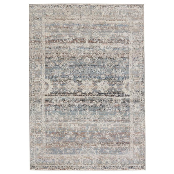 Jaipur Living Abrielle Light Gray/Light Blue 6 ft.7 in. x 9 ft.6 in. Oriental Rectangle Area Rug