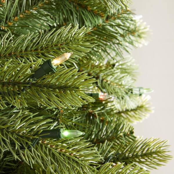 Home Accents Holiday 7 5 Ft Manchester White Spruce Led Pre Lit Artificial Christmas Tree With 500 Surebright Color Changing Mini Lights Tg76p2900d00 The Home Depot