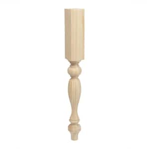 3-3/4 in. x 35-1/4 in. Unfinished North American Solid Hard Maple French Kitchen Island Leg