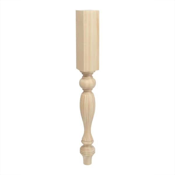 American Pro Decor 3-3/4 in. x 35-1/4 in. Unfinished North American Solid Hard Maple French Kitchen Island Leg