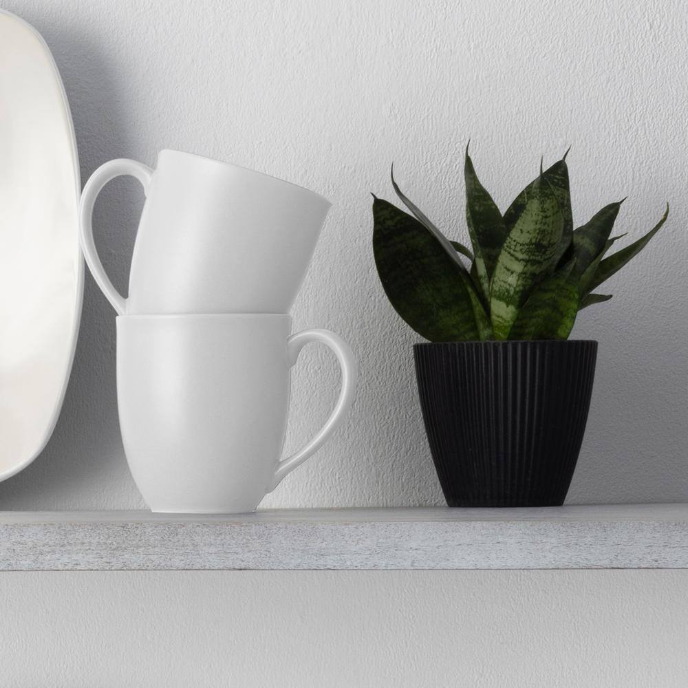 White Ceramic 12 oz. Microwave Safe Mug Set