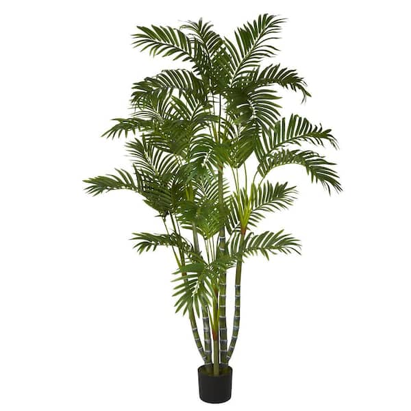 Nearly Natural 5 ft. Artificial Green Areca Silk Tree