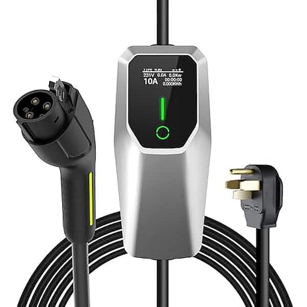 26ft 240-Volt Portable Level 1 and Level 2 EV Charger 32A 7.68kW NEMA 14-50 5-15 SAE-J1772 Charging Station