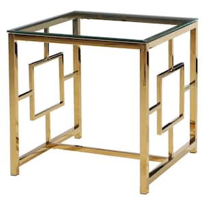 Yasmin 22 in. Gold Square End Table