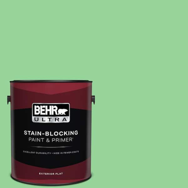 BEHR ULTRA 1 gal. #P390-4 Young Green Flat Exterior Paint & Primer