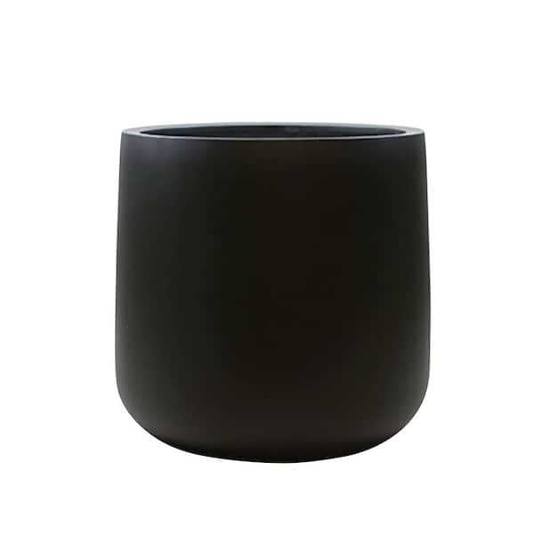 Vasesource Syrah 13 in. x 13 in. x 13 in. Opening Matte Black Round Bottom Fiberglass Planter