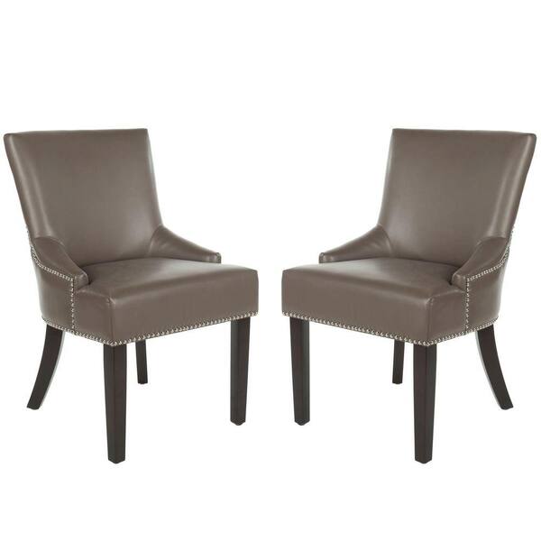 Safavieh Lotus Clay/Espresso Bicast Leather Side Chair (Set of 2)