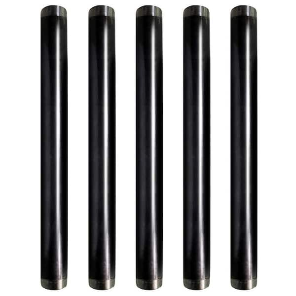 PLUMBFLEX 1/2 in x 48 in. Black Steel Pipe (5-Pack) 1248PBL-5 - The ...