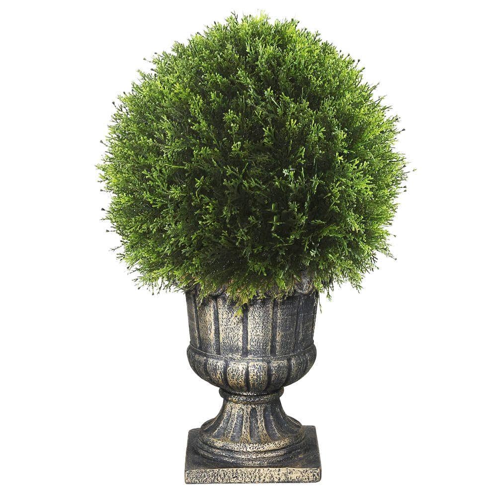 National Tree Company 27 in. Artificial Upright Juniper Ball Topiary