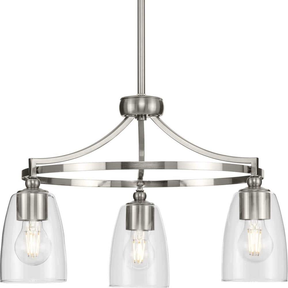 Parkhurst Brushed Nickel Mini Chandelier with Clear Glass Shades