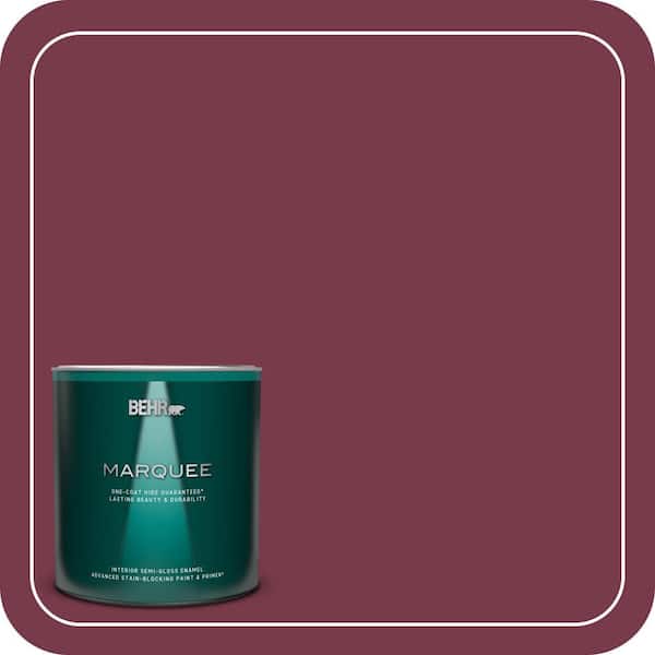 BEHR MARQUEE 1 qt. #BIC-51 July Ruby Semi-Gloss Enamel Interior Paint & Primer