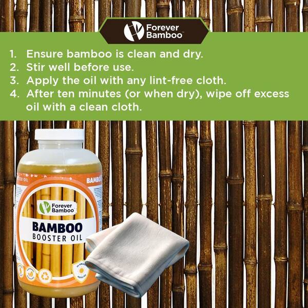 bamboo fishing pole treatment oil Forever Bamboo Booster Wood Oil Finish Eco-Friendly UV, Water-Resistant Bamboo Fences, Poles, Outdoor Furniture, 32 oz