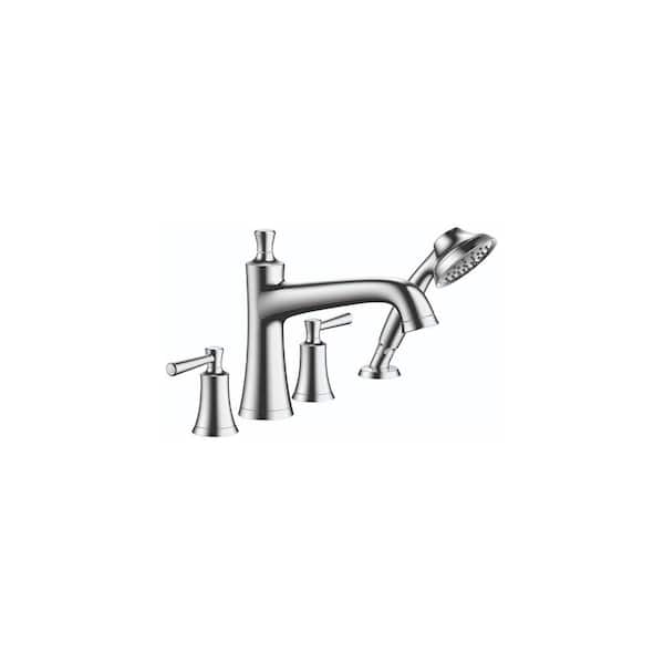 Hansgrohe Joleena 2-Handle Deck Mount Roman Tub Faucet with Hand Shower in Chrome
