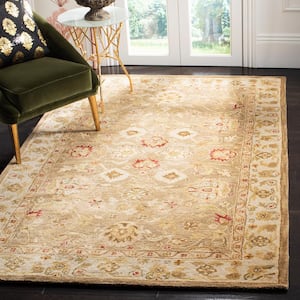 Antiquity Brown/Beige 4 ft. x 4 ft. Square Border Area Rug
