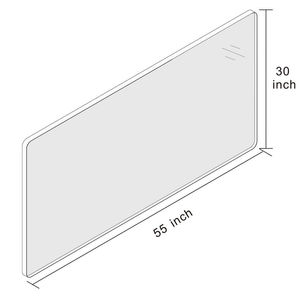 Klajowp 55 in. W x 30 in. H Large Rectangular Framed Wall Mounted