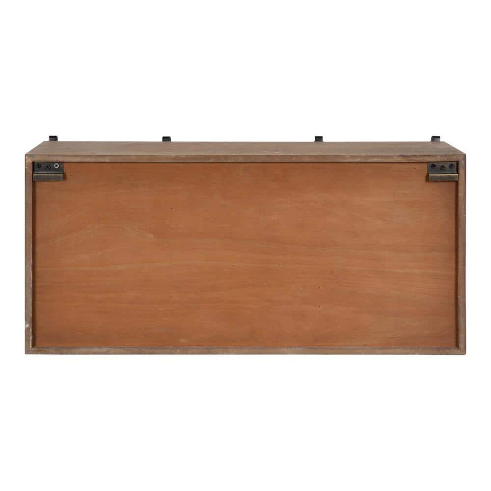 Rustic Brown Wood Wall Cabinet with Sliding Barn Doors