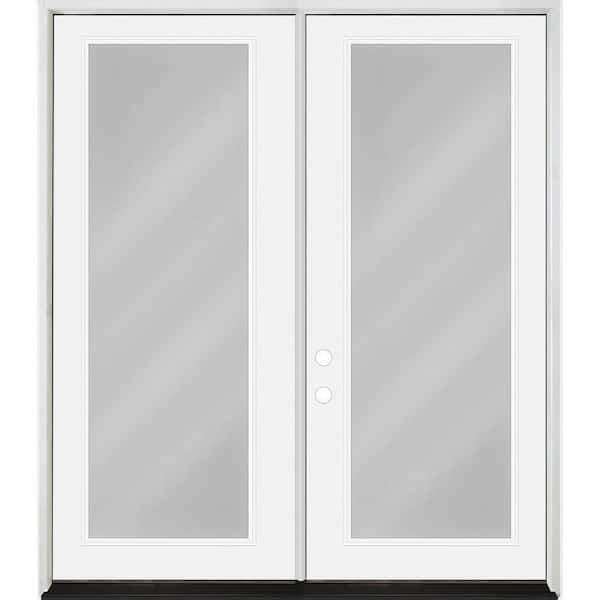 Steves & Sons Palisade 72 in. x 80 in. FullLite Clear Impact Glass RHIS Unfinished Fiberglass Double Prehung Front Door w/ 4-9/16 Jamb