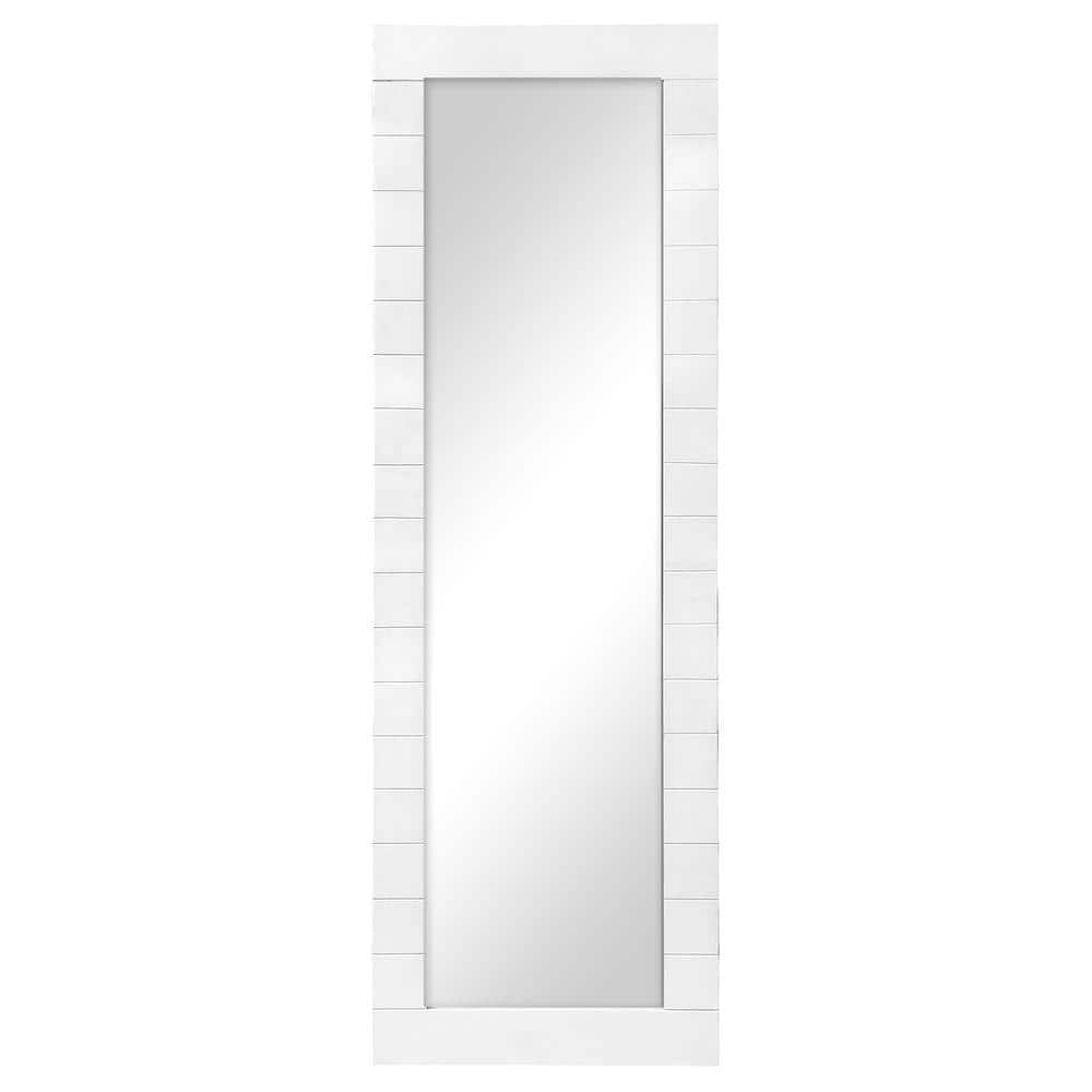 FirsTime  Co. 20 in. H x 60 in. W Rectangular Wood FirsTime  Co. White  Abigail Shiplap Farmhouse Framed Standing Mirror 70540 The Home Depot