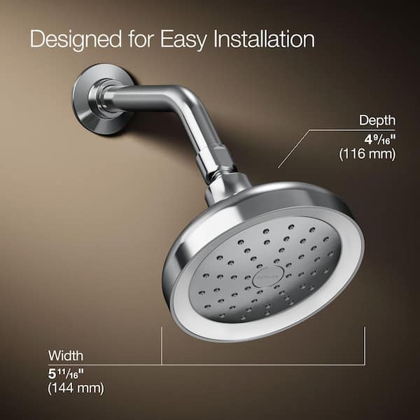 KOHLER Arise 1-Spray Pattern 5.6875 in. Lighted Wall-Mount Fixed