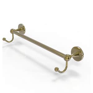 Shadwell Collection 36 in. Towel Bar with Integrated Hooks in Unlacquered Brass