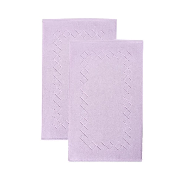 Unbranded Gracious 2-Pieces Lilac Turkish Cotton Bath Mats