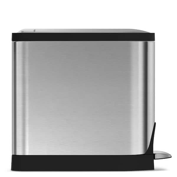 simplehuman 4.5-Liter Fingerprint-Proof Brushed Stainless Steel Round  Step-On Trash Can CW1852 - The Home Depot