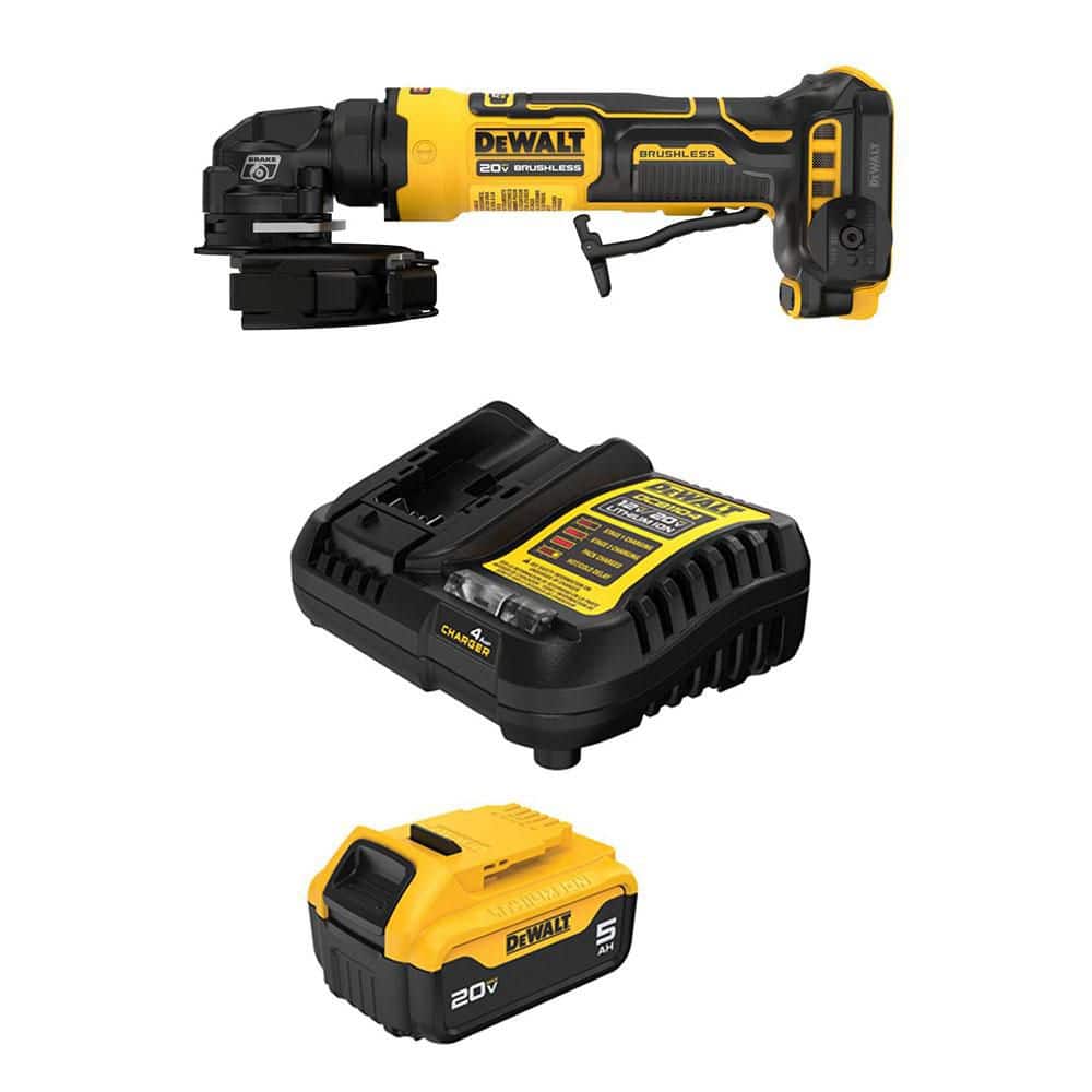 ATOMIC 20V MAX Cordless 4 in. Angle Grinder with Paddle Switch with 20V MAX Lithium-Ion 5.0 Ah Battery and Charger price history on PriceWatchPro