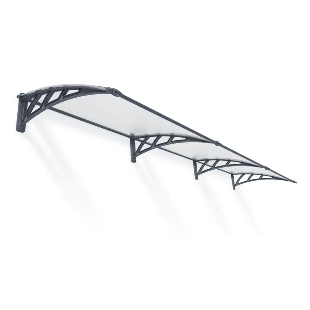 Neo 12' x 3' Gray and Clear Polycarbonate Door and Window Awning