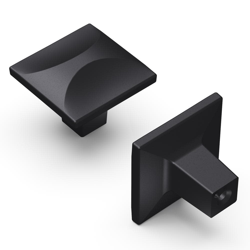 Crest Collection Knob 1-1/4 in. Matte Black Square Cabinet Knob (10-Pack) price history on PriceWatchPro