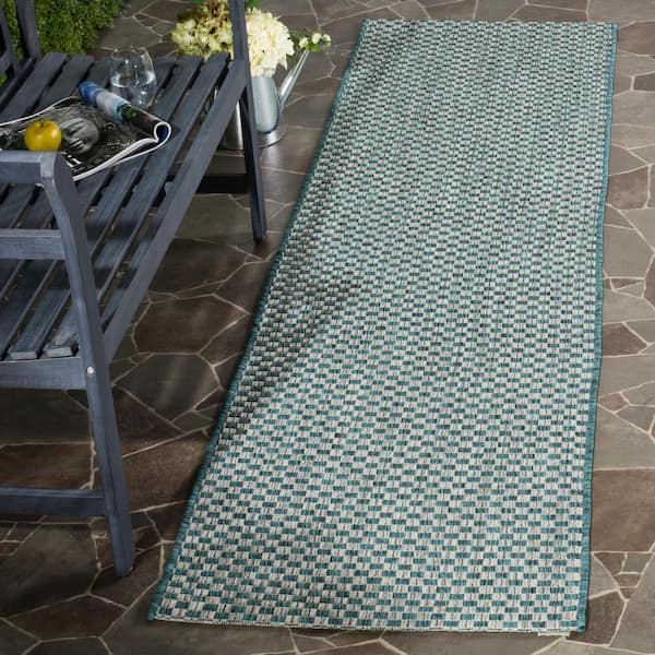 Safavieh Courtyard CY8680-37221 Turquoise Rug 2'3 x 12' Runner