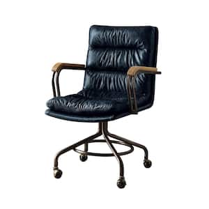 Hedia Vintage Blue Top Grain Leather Office Chair