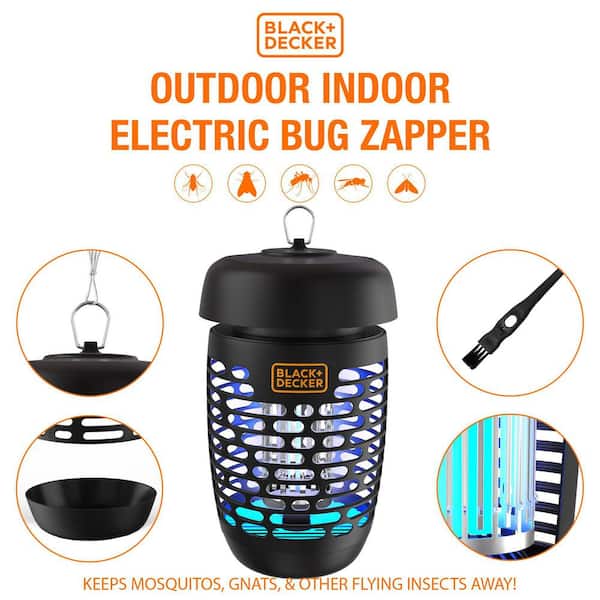 Black + Decker Bug Zapper- Mosquito Repellent Outdoor & Fly Traps for  Indoors- Mosquito Zapper & Fly Killer- Gnat & Moth Traps for Home, Deck,  Garden