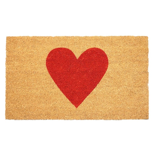 Red Heart Doormat, 24" x 48"