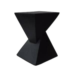 Black Outdoor and Indoor Dining Coffee Table Hand Painted twisted Hourglass Modern Design Lightweight Concrete