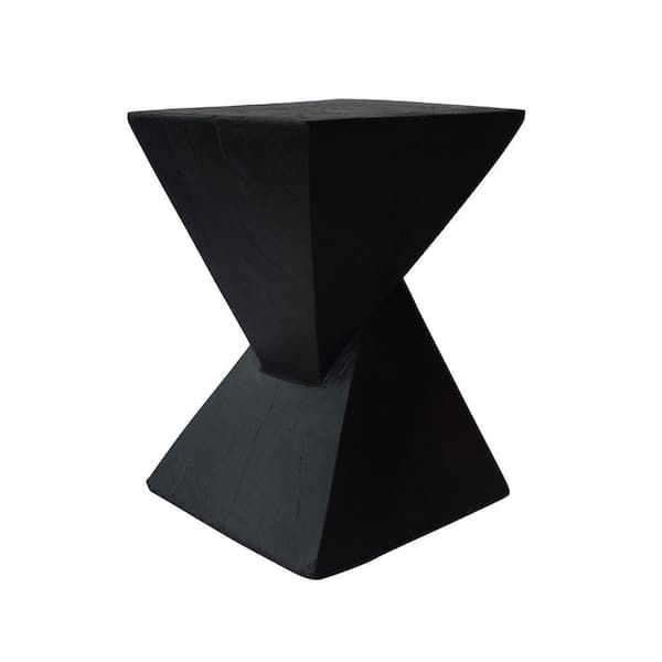 ITOPFOX Black Outdoor and Indoor Dining Coffee Table Hand Painted twisted Hourglass Modern Design Lightweight Concrete
