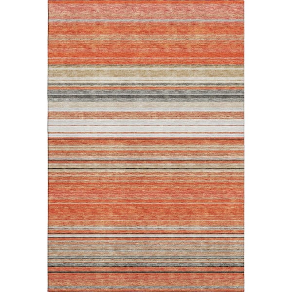 Addison Rugs Mayfield Premium Machine Washable Abstract AMF979 Coral 8 ft. x 10 ft. Area Rug