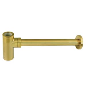 Trimscape 1-1/4 in. Brass Round Siphon Bottle Trap in Brushed Brass
