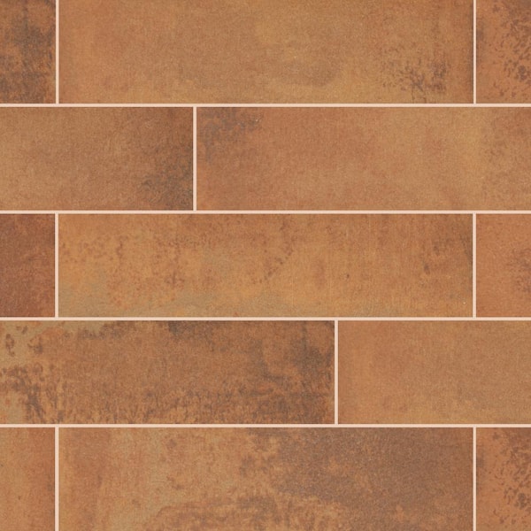 Daltile Loring Heights Rust 2 in. x 8 in. Glazed Porcelain Floor and Wall Tile (0.1111 sq. ft./each)