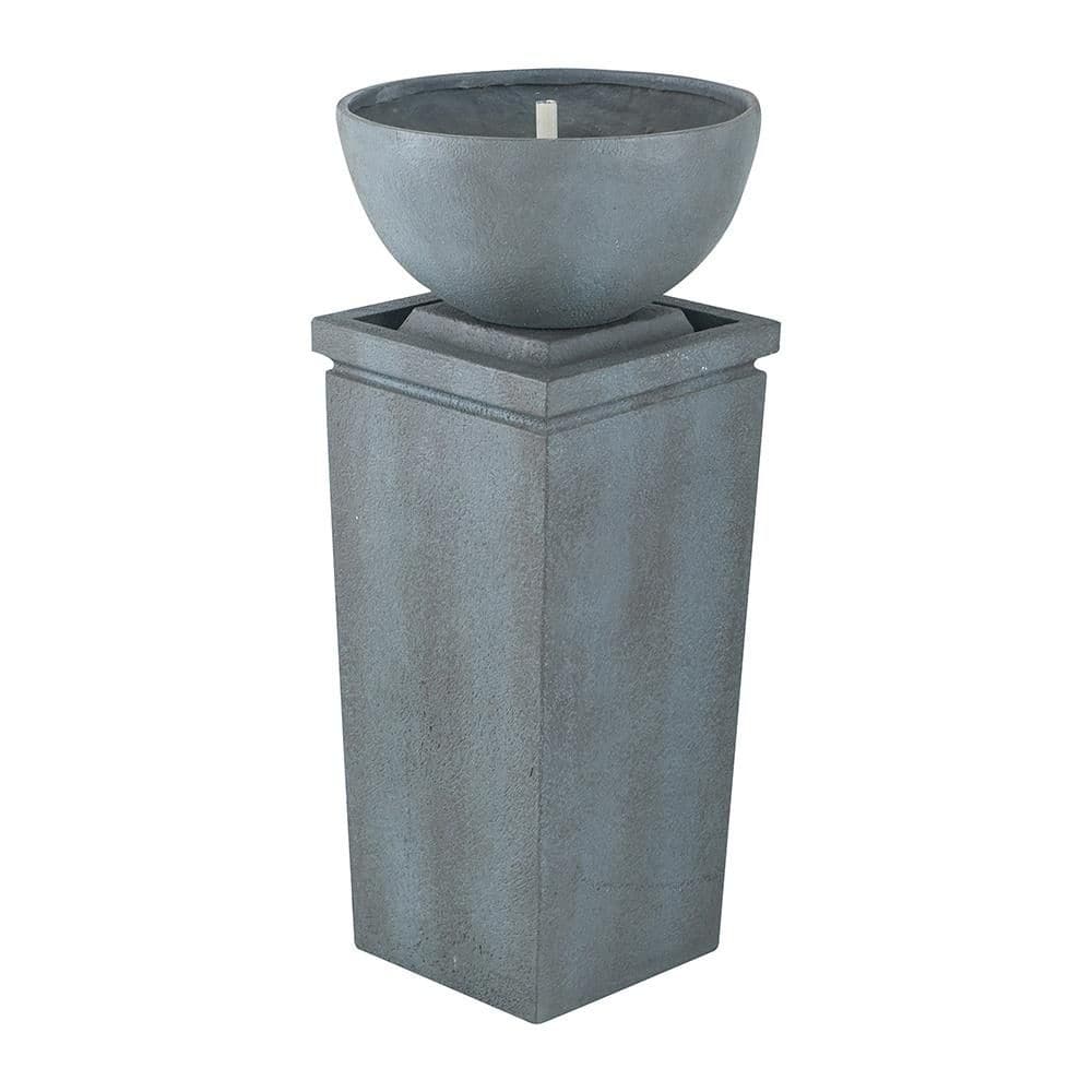 35.5 in. Polyresin Gray Urn Fountain with Cascading Waterfall for Garden and Patio Durable Construction price history on PriceWatchPro