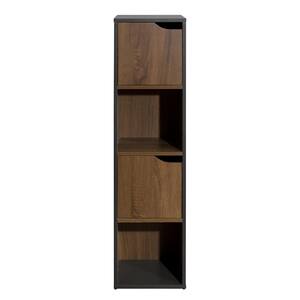 47.05 in. Brown MDF 4-Shelf Standard Bookcase with Cap Leg