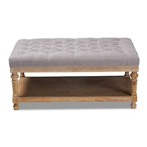 Lindsey Grey and Greywashed Storage Ottoman